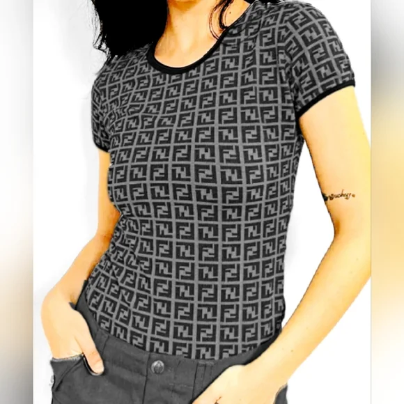 Fendi Zucca Black/Gray Shirt - Picture 12 of 12